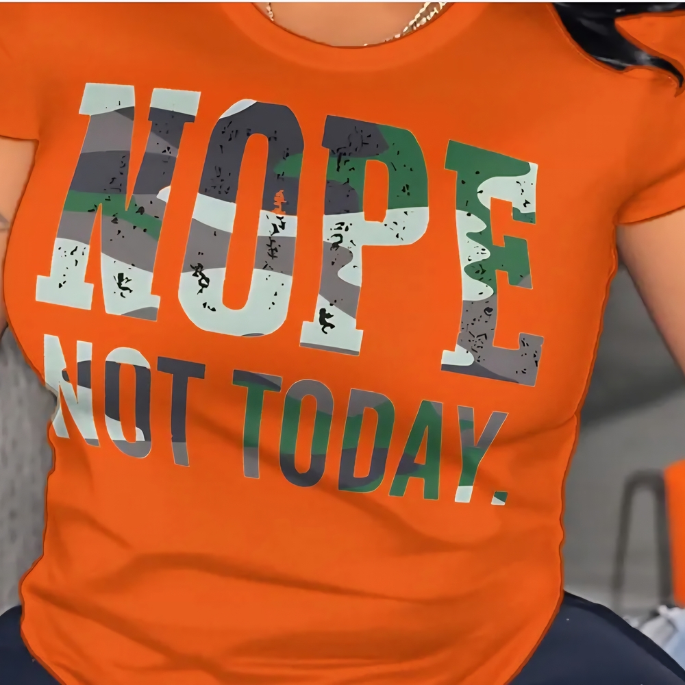 Orange Graphic Tee - Nope Not Today